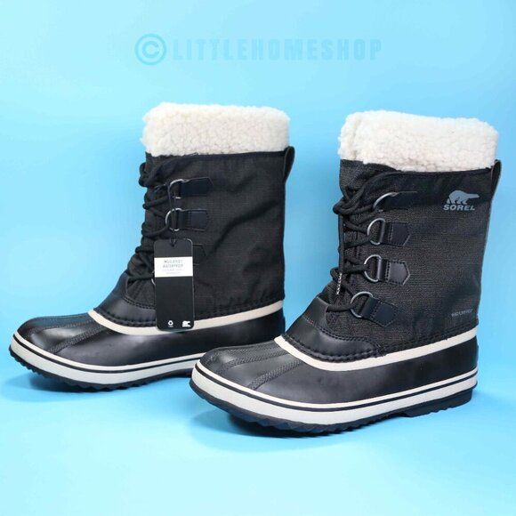 NWT! Sorel Winter Carnival Waterproof Snow Boot in Black, Stone, Size 9 - Picture 2 of 7